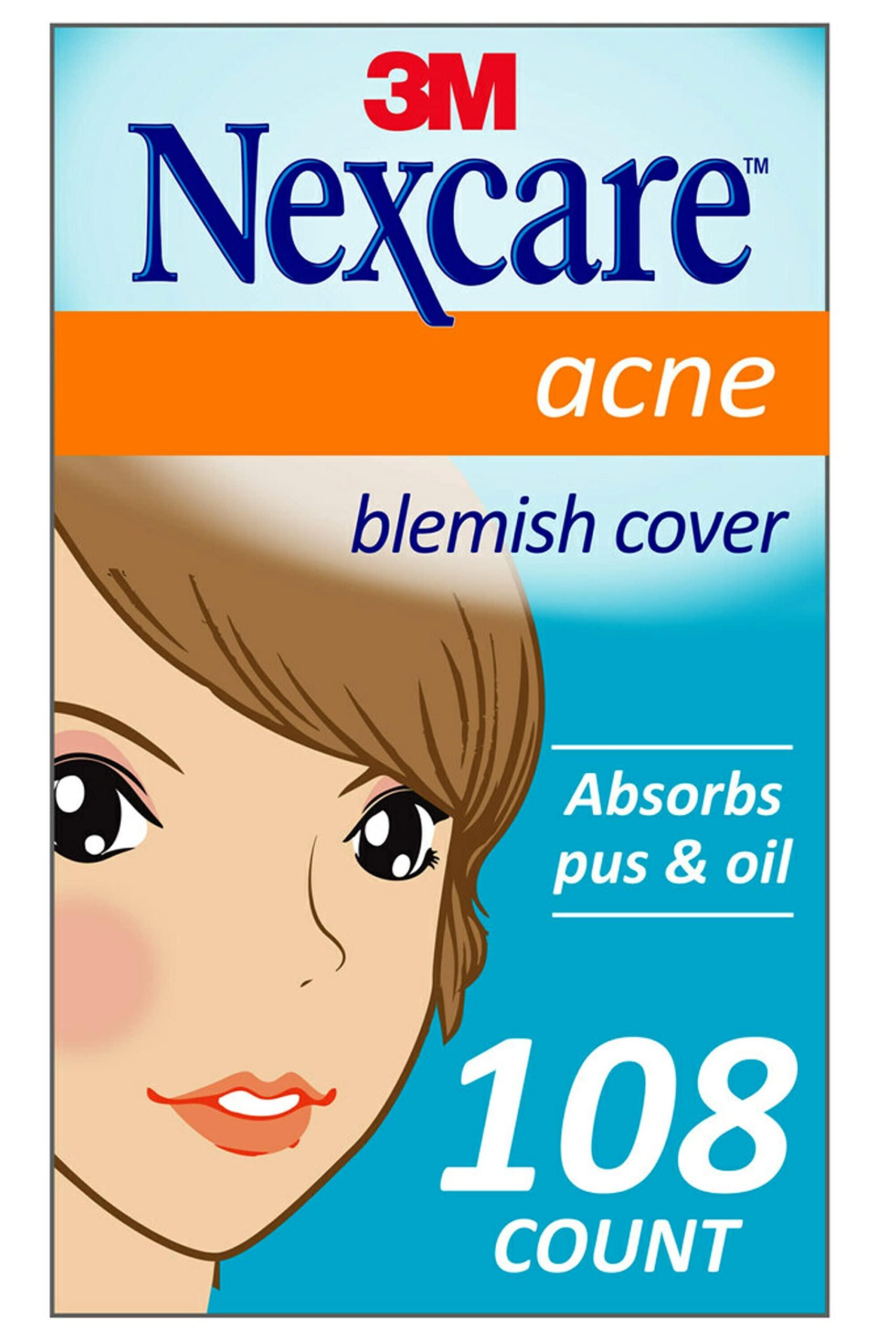 Nexcare Nexcare Acne Cover, Skin Cover Absorbs Pus and Oil from Clogged Pores, Suitable Skincare & Thin and Transparent Acne Patch, Skin Cover Absorbs Pus and Oil from Clogged Pores