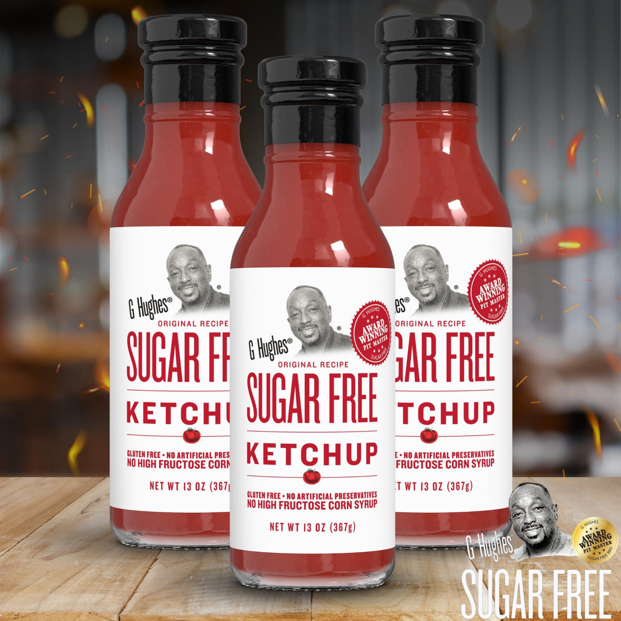 G Hughes G Hughes Sugar Free Ketchup - Gluten Free, Preservation Free, Low Carb Ketchup, No Sugar Added Ketchup, Keto Condiments - 13 Oz (3-Pack)