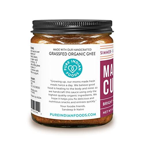 PURE INDIAN FOODS Pure Indian Foods Madras Curry, Concentrated Simmer Sauce - Made With Grass-Fed Ghee, Sweetened With Jaggery, Medium Heat, Gluten-Free, Certified Organic 8.5 oz
