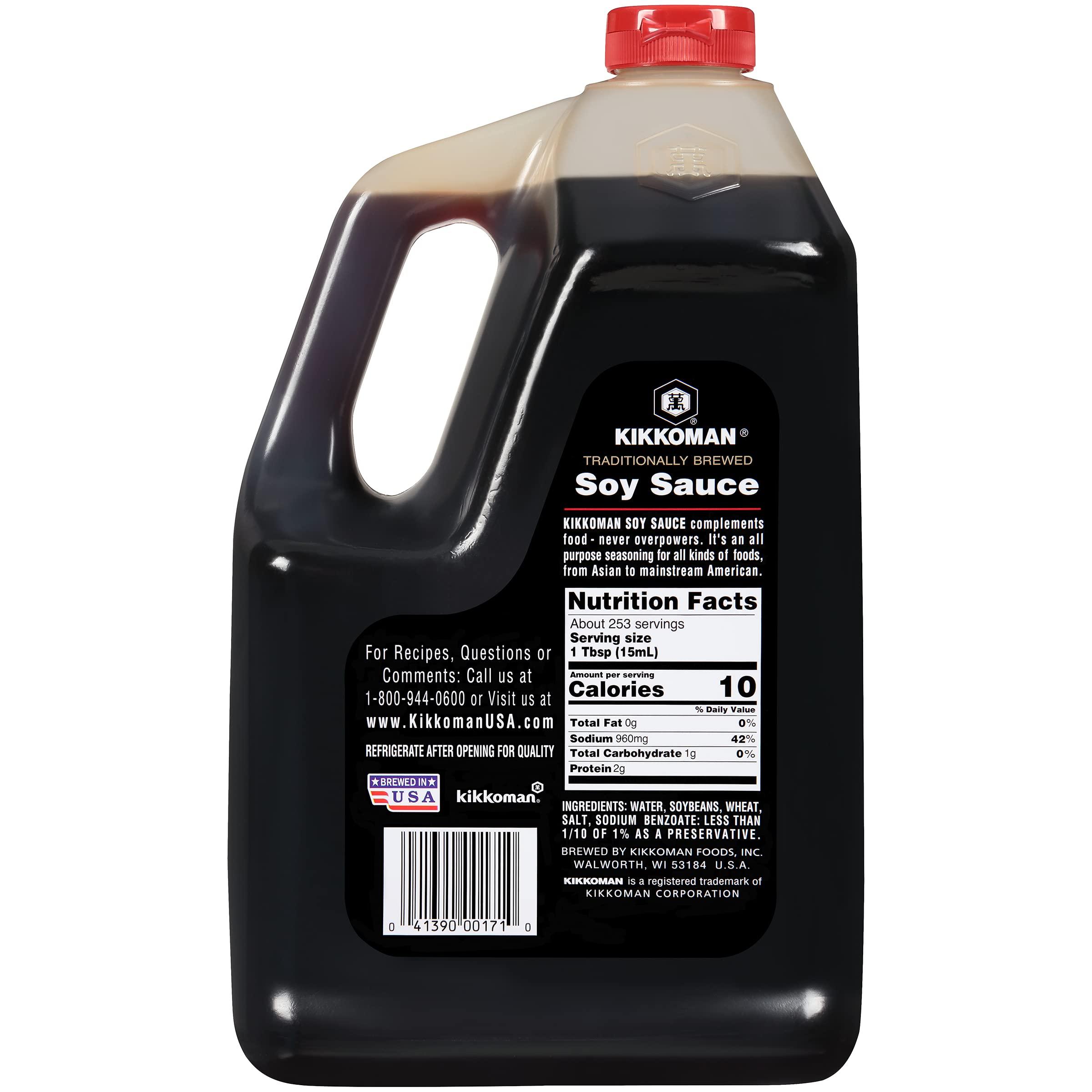 Kikkoman Kikkoman - Traditionally Brewed Soy Sauce, All Purpose Seasoning - 1 Gallon (Pack of 1)