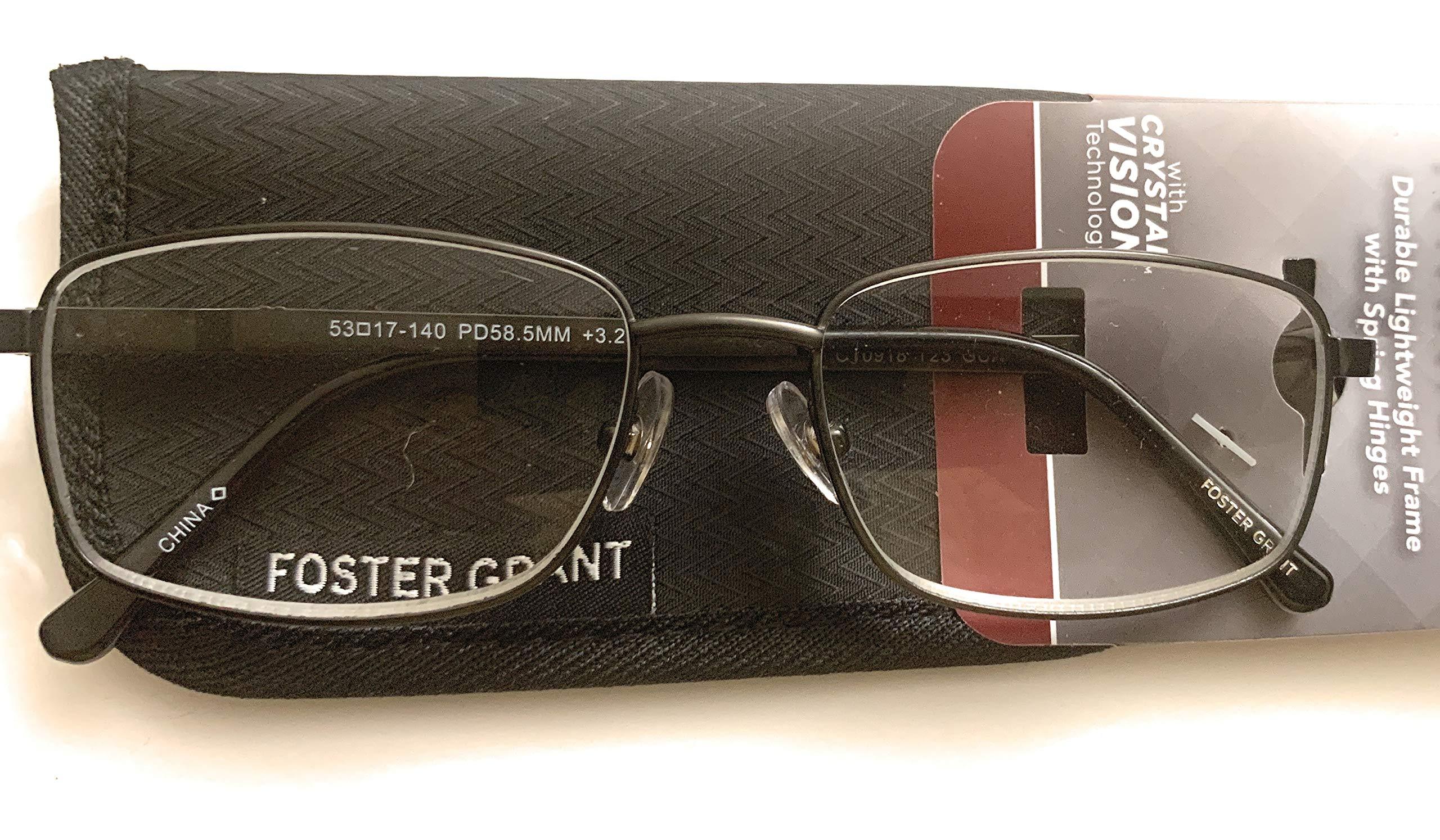 Foster Grant Foster Grant Men's Titanium Reading Glasses T23 Gun +2.00