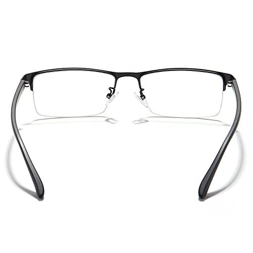 Cyxus Cyxus Blue Light Blocking Computer Glasses for Men Semi Rim Glasses Crystal Lens UV Blocking Gaming Eyeglasses Black Frame
