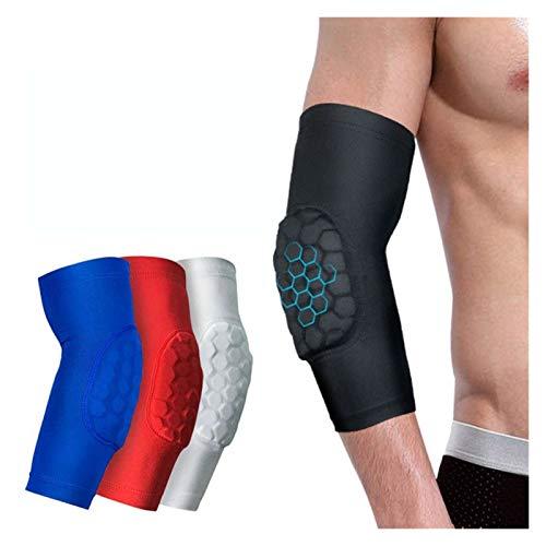 LANREN LANREN 1Pcs Elastic Gym Sport Basketball Arm Sleeve Crashproof Honeycomb Elbow Support Pads Elbow Protector Guard (Color : Blue, Size : Medium)