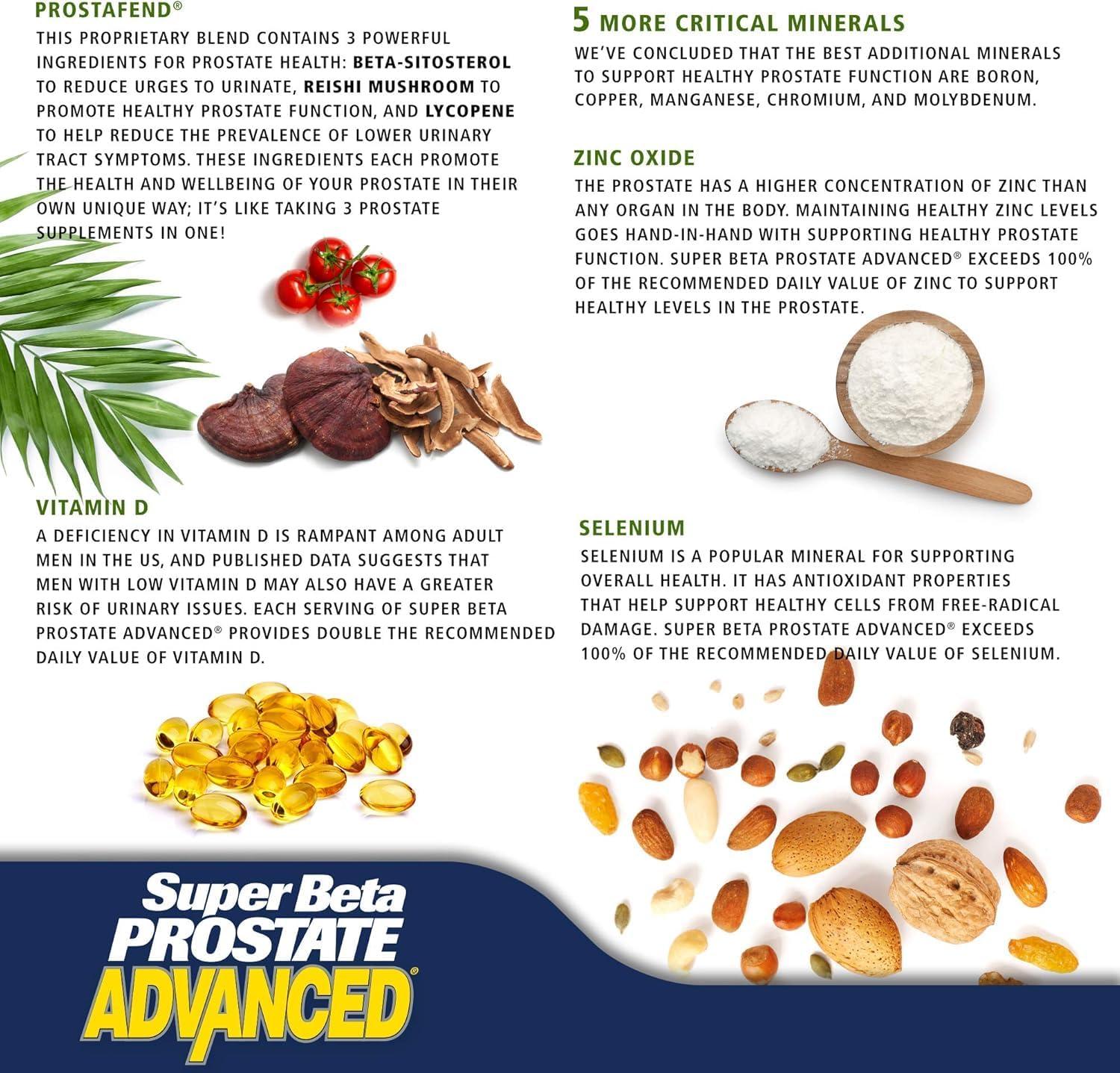SUPER BETA PROSTATE Super Beta Prostate Advanced Prostate Supplement for Men Reduce Bathroom Trips, Promote Sleep, Support Urinary Health & Bladder Emptying. Beta Sitosterol not Saw Palmetto. (60 Caplets, 1-Bottle)