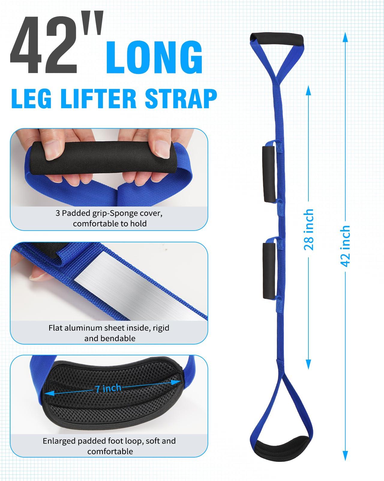 Kekoy Kekoy 8 in 1 Hip Kit, Seniors Total Hip Replacement After Surgery with 36\" Grabber Reacher Tool, Sock Aid Device, Leg Lifter, Long Handle Shoe Horn, Bath Sponge, Telescoping Back Scratcher(Blue)