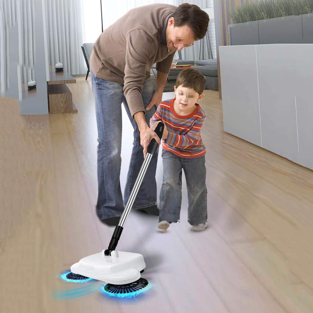 brooms NLIAN- Hand Push Automatic Sweeper Broom, 3 in 1 Household Cleaning Including Broom Dustpan Trash Bin Separate Trash Storage Tank Without Electricity (Color : White)