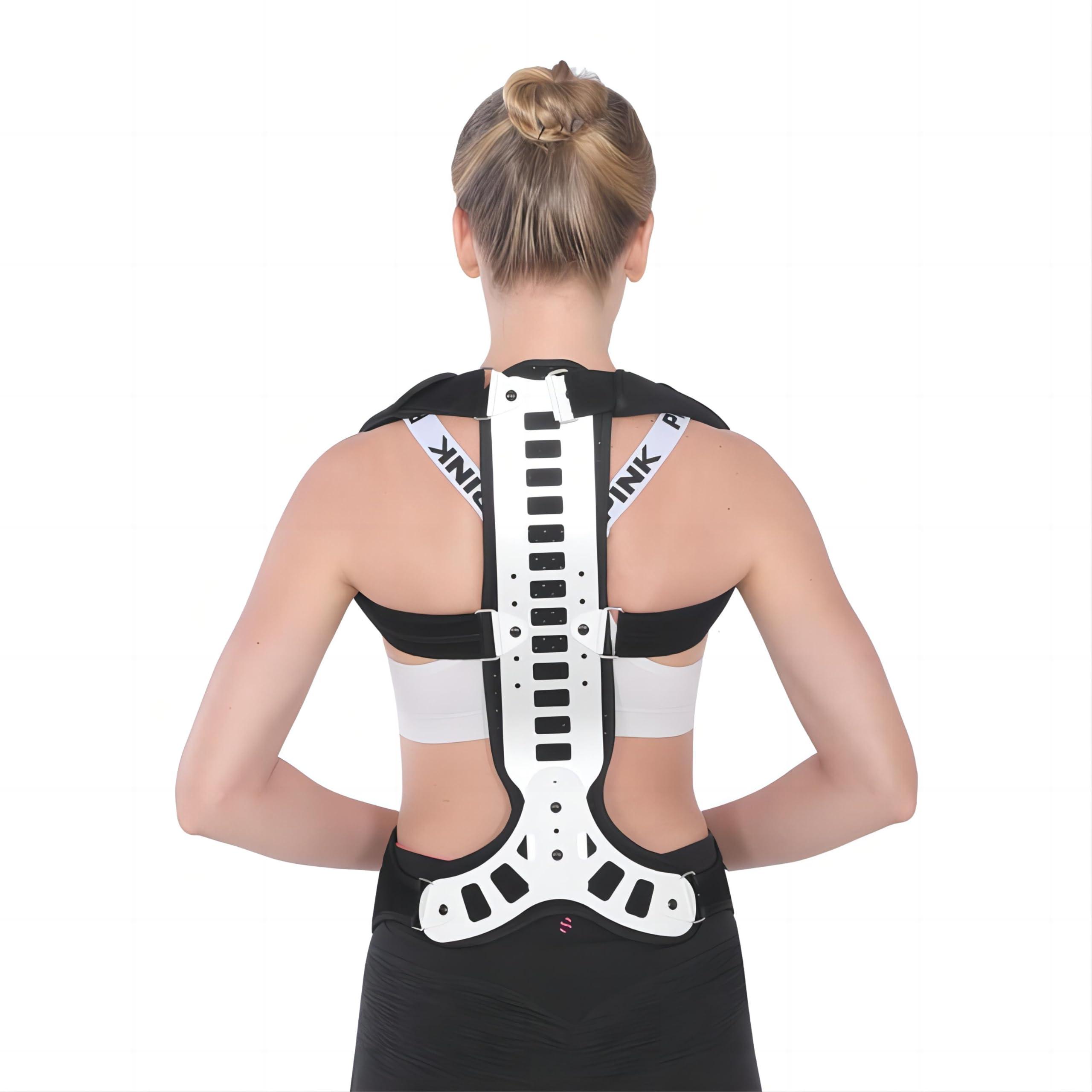SISYUJIK SISYUJIK Posture Corrector Back Support for Hunched Back, Kyphosis and Vertebral Compression Fracture Men and Women (Large)