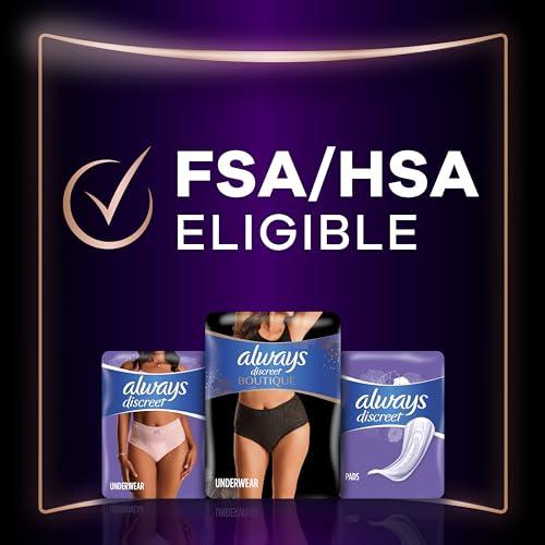 Always Discreet Always Discreet Boutique Adult Incontinence & Postpartum Underwear For Women, High-Rise, Size Small/Medium, Rosy, Maximum Absorbency, Disposable, 12 Count (Packaging May Vary)