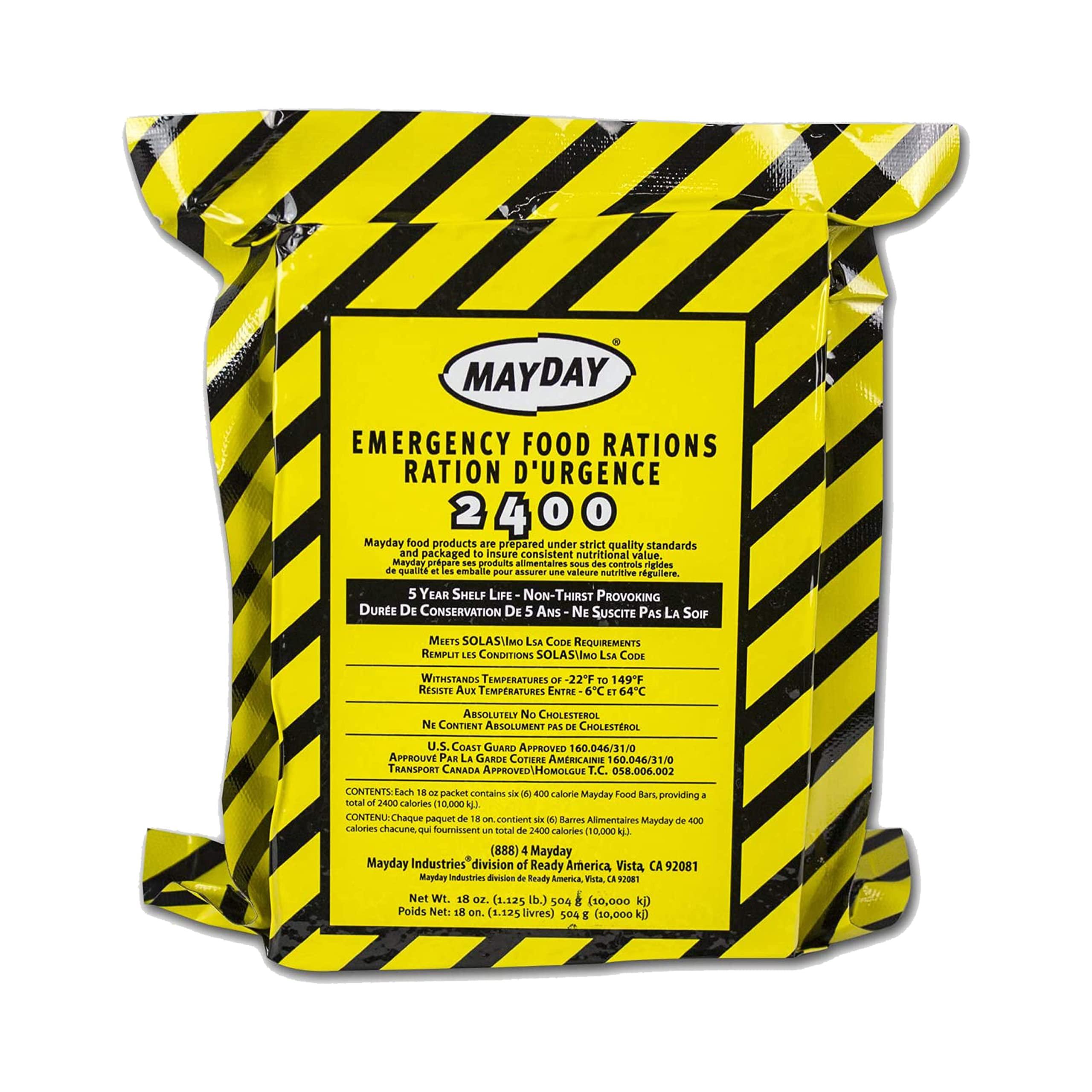 Mayday Mayday 2400 Calorie Food Bars (24 per case) MRE, Camping, Hiking, Survival