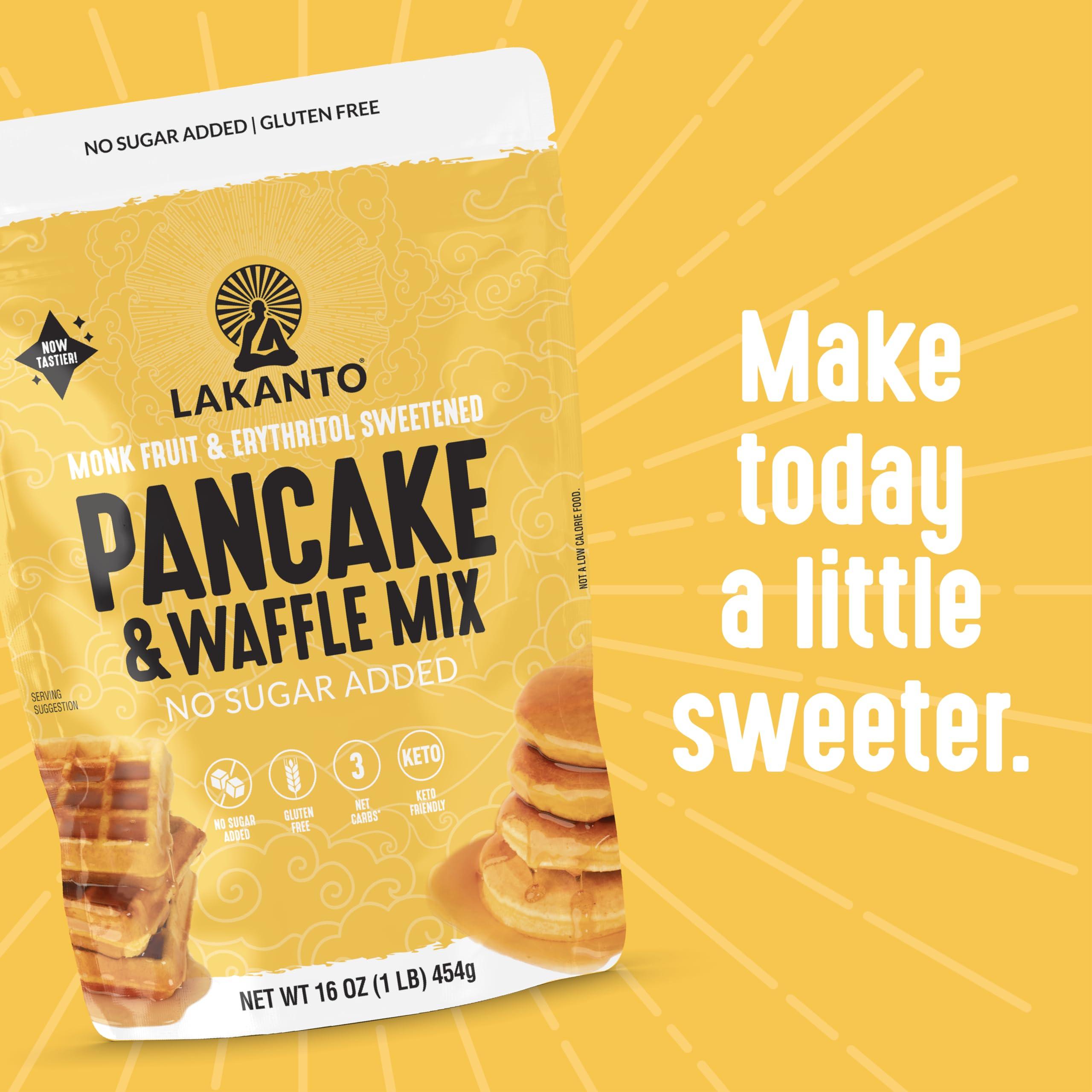Lakanto Lakanto Pancake and Waffle Mix - Sweetened with Monk Fruit Sweetener and Erythritol, Breakfast, Flapjacks, Almond Flour, Low Net Carbs, Gluten Free, Keto Diet Friendly - 16 oz