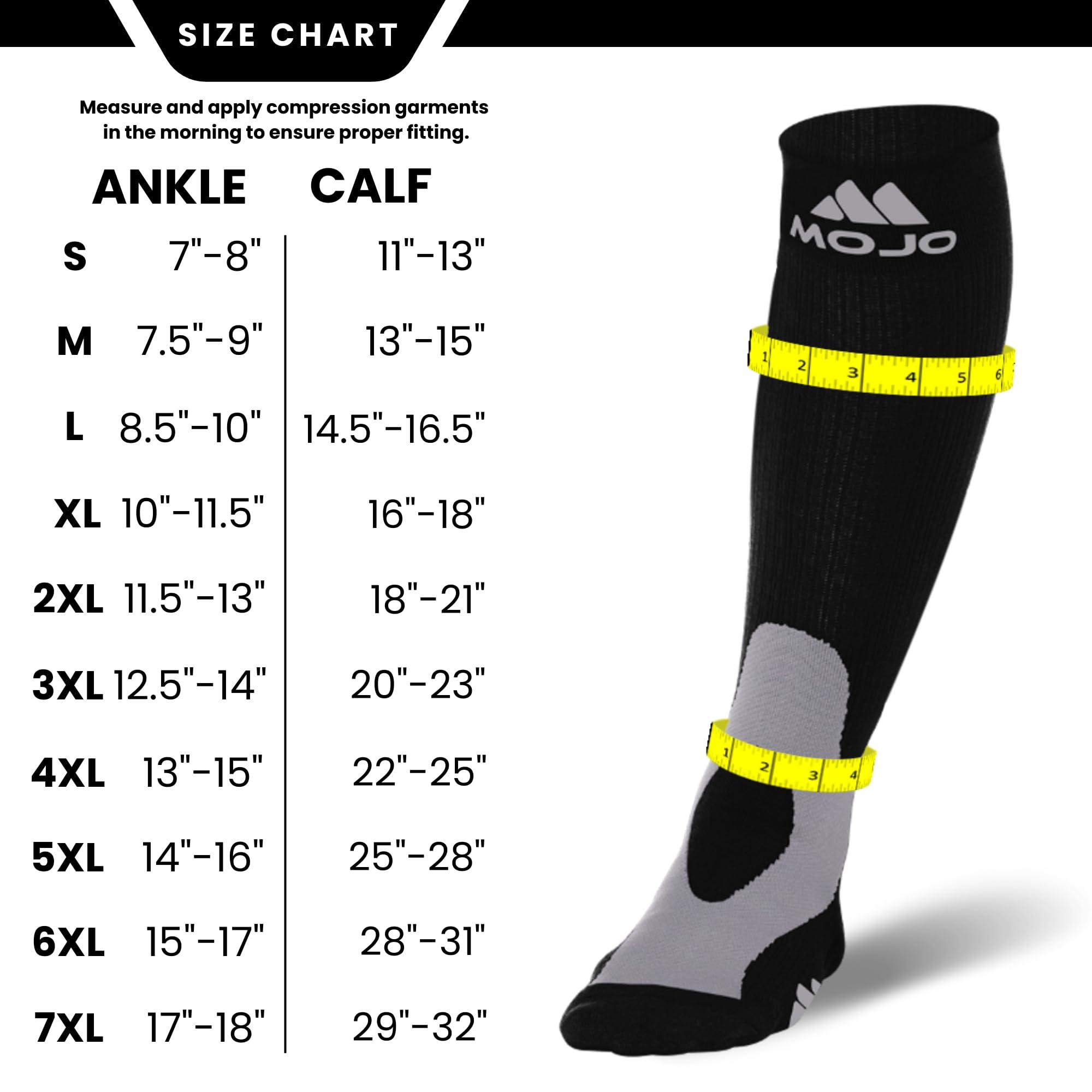 Mojo Compression Socks Compression Socks for Women and Men 20-30mmHg Knee High - Opaque Medical Compression Knee High for Varicose Veins Circulation, Bariatric, Swelling, Lymphedema - Black, Small - A601