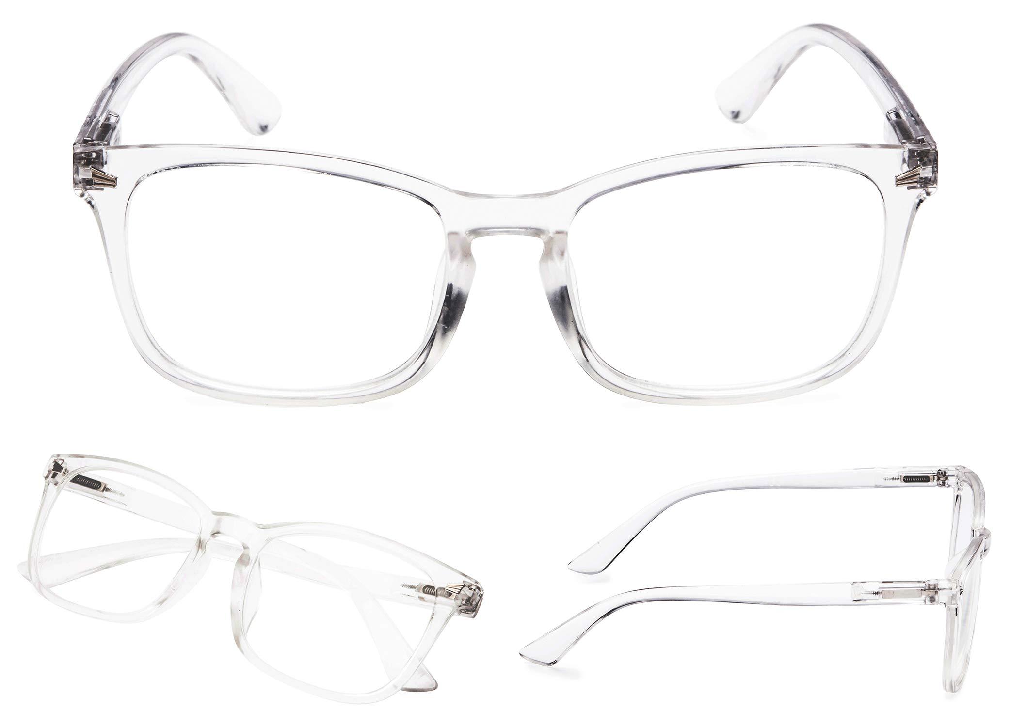LUR READING GLASSES 5 pack Stylish Womens Readers (Transparent, 3.00)