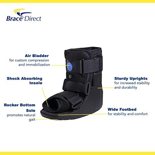 Brace Direct Brace Direct Short Air Walker Cam Fracture Boot - Low Profile For Soft Tissue Injuries, Ankle or Foot Fracture, Sprained Ankle, & Injury Protection and Stabilization Fracture Boot