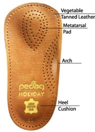 pedag Pedag Holiday | 3/4 Length Sheepskin Orthotic Inserts | Handmade in Germany | Arch Support | Metatarsal Pad | Heel Cushion | Fits Low Profile Tight Shoes | Tan | 1 Pair | US Women 10 / EU 40 US Men 7