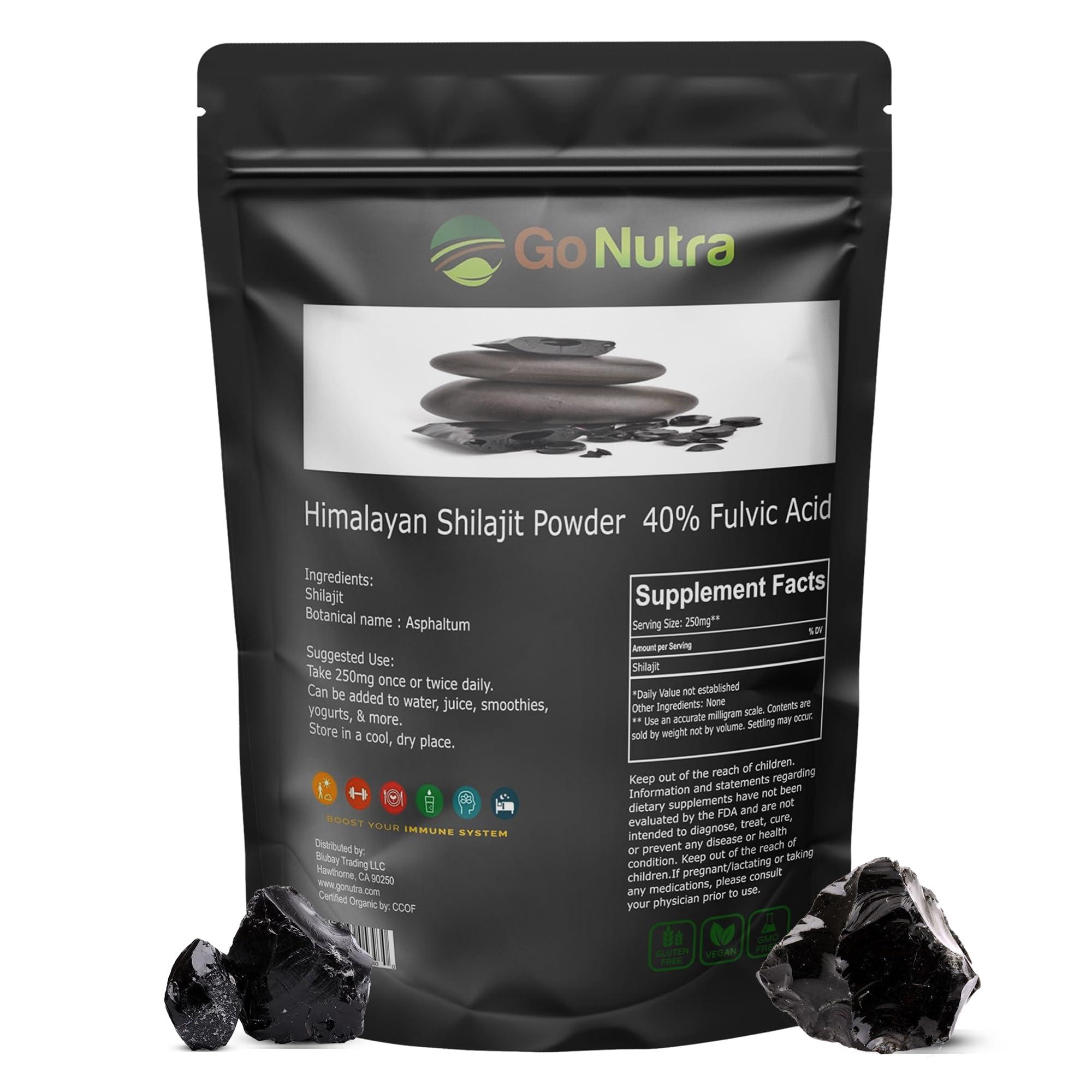 Go Nutra Go Nutra Shilajit Powder Pure Himalayan Shilajit 40% Fulvic Acid Trace Minerals - 4oz.
