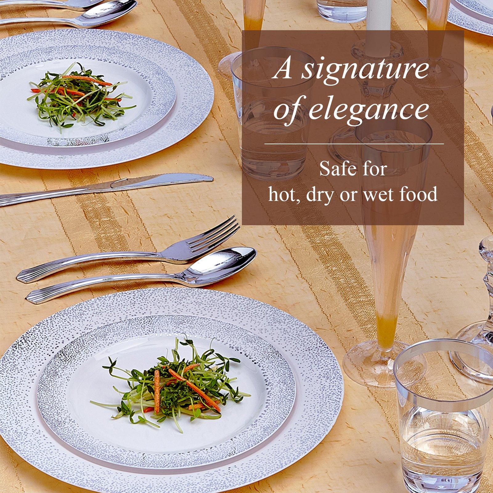 Silver Spoons Silver Spoons DISPOSABLE PLASTIC DINNER PLATES 7.5\' Silver Mist 20 pc