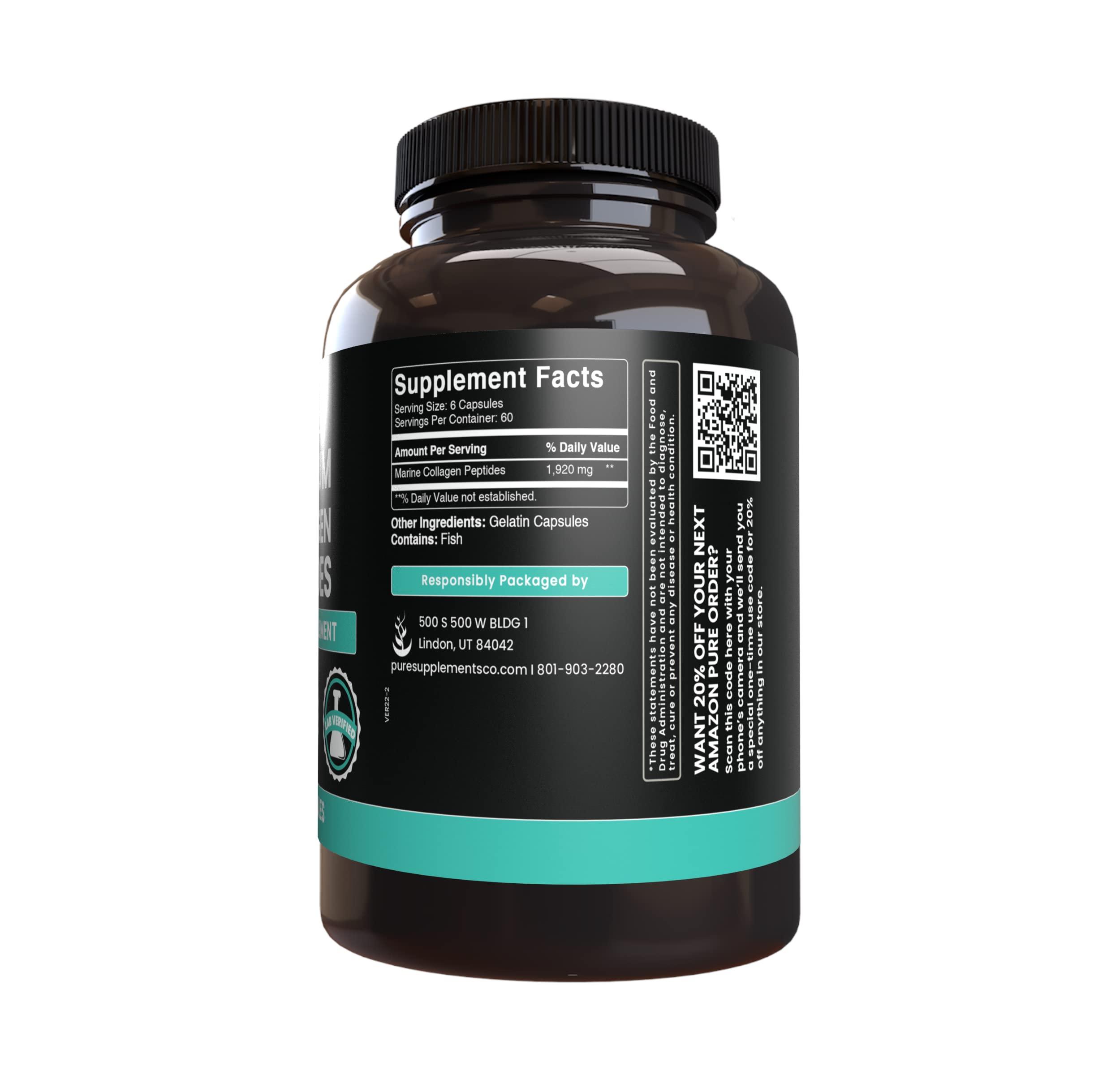 PURE ORIGINAL INGREDIENTS PURE ORIGINAL INGREDIENTS Marine Collagen (365 Capsules) No Magnesium Or Rice Fillers, Always Pure, Lab Verified