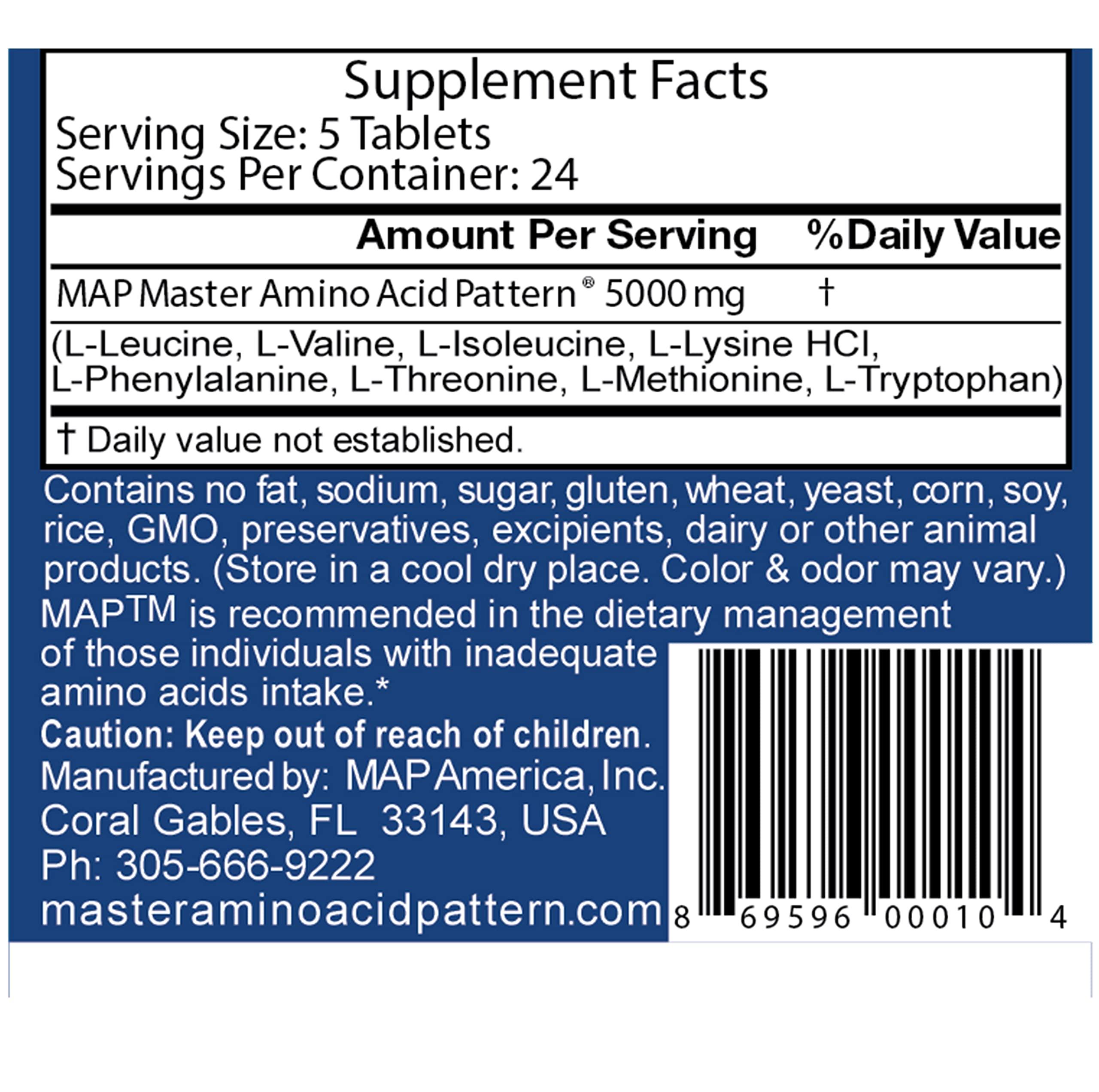 MAP Master Amino Acid Pattern Pack of 12 Bottles of MAP Master Amino Acid Pattern (120 Tablets/Bottle) 99% Net Nitrogen Utilization (NNU) - Original Formula by Dr. Luca Moretti