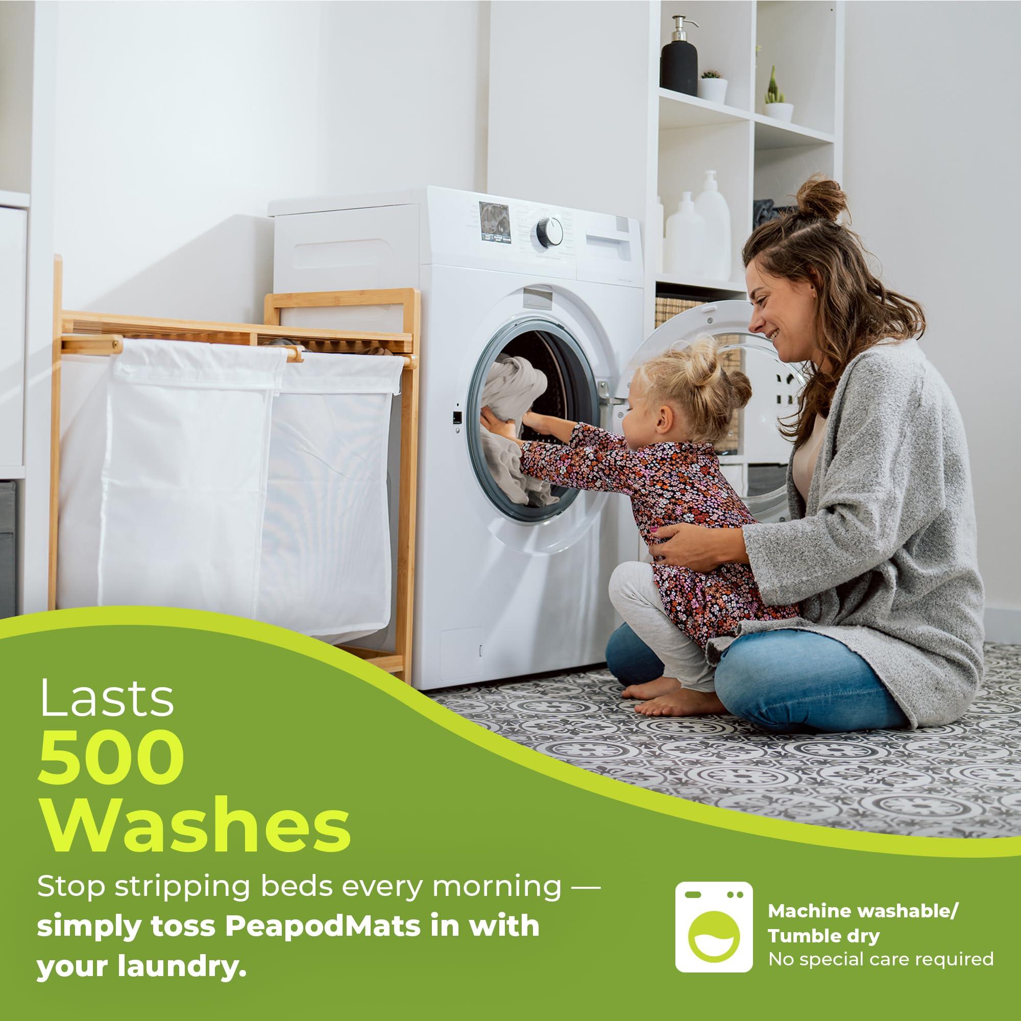 PeapodMats PeapodMats Bedwetting & Incontinence Waterproof Bed Mat - Reusable Underpad. Secure Placement & Breathable. Washable. Enviro Friendly 3x5 (Sand) Mattress Protector & Pee Pad for Kids & Adults