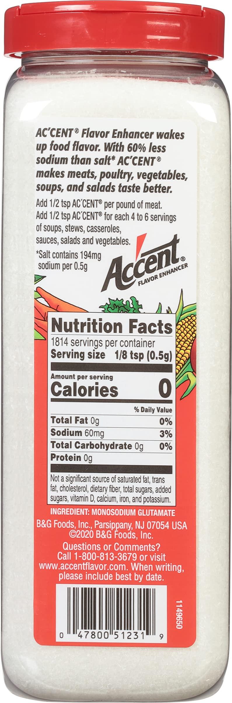 Accent Ac'cent Flavor Enhancer Shaker, 2 lb. Units