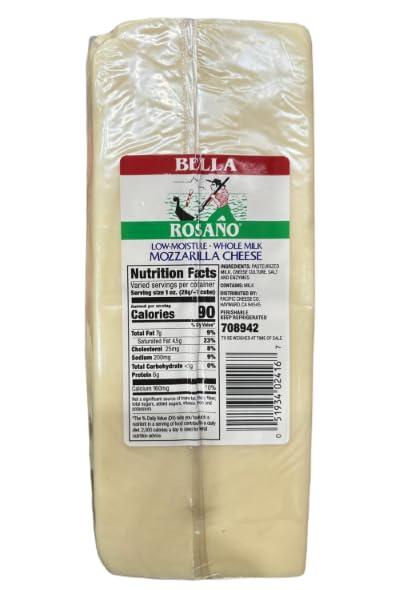 Bella Rosano Bella Rosano Low Moisture Whole Milk Mozzarella Cheese, 6 lb