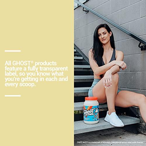 GHOST GHOST Whey Protein Powder, Chips Ahoy - 2LB Tub, 25G of Protein - Chocolate Chip Cookie Flavored Isolate, Concentrate & Hydrolyzed Whey Protein Blend