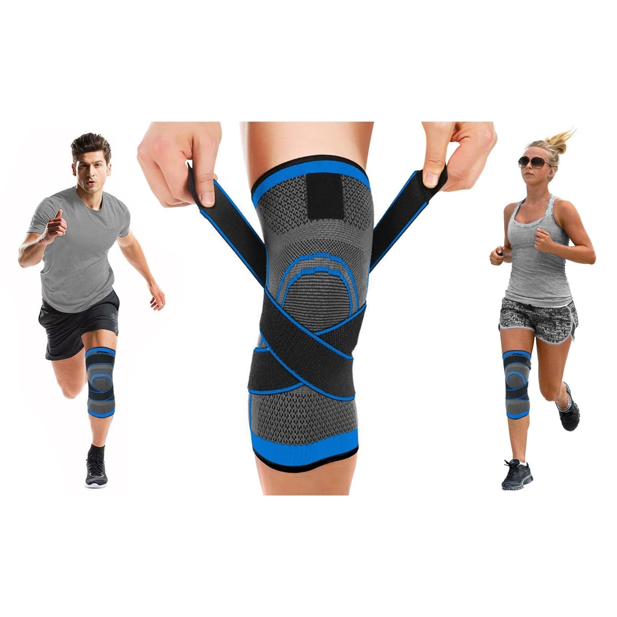 DCF DCF Knee Braces, Knee Sleeve for Men and Women - knee compression sleeve, knee Pain Relief, fitness knee Support for Sports Arthritis Working Out Running Basketball, Weightlifting, Gym (3XL, Blue)