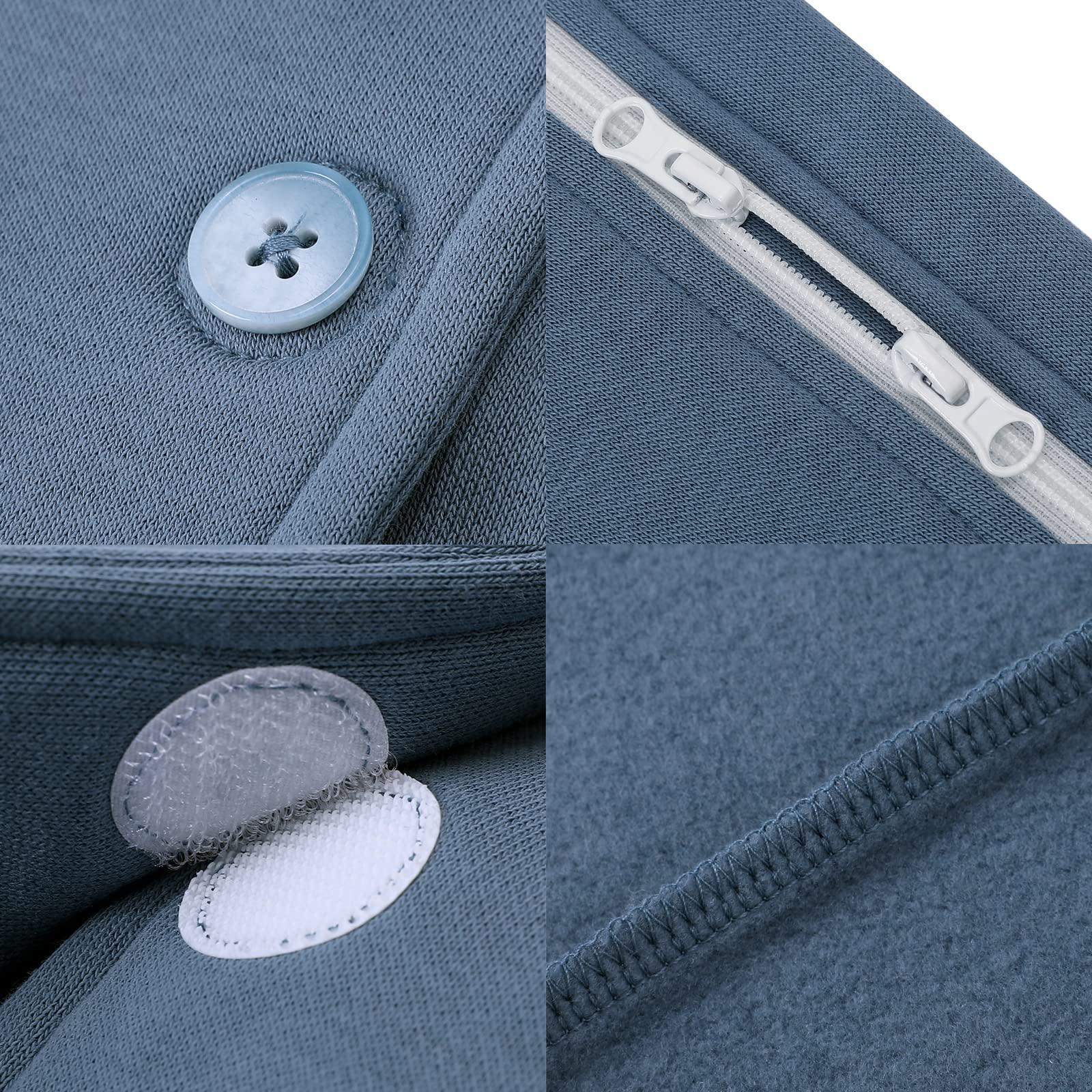 YOSINISO YOSINISO Bedridden Patient Clothing, Fleece Lining Warm Double Slider Zipper Tearaway Disability Clothing for Post Surgery Dialysis Rehab Elderly Wheelchair Fracture Hospital Gowns for Men