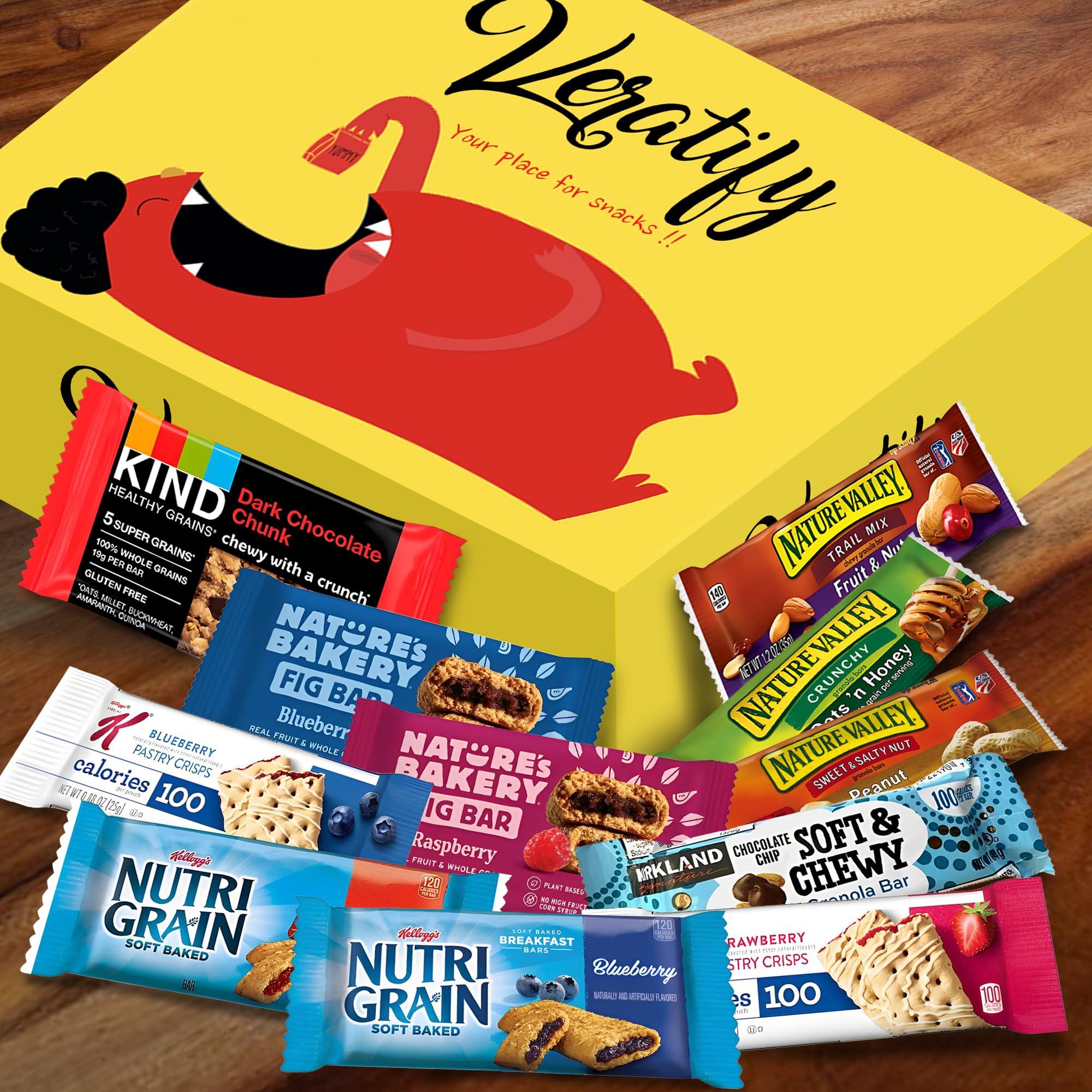 Veratify Veratify - Healthy Mixed Snack Box & Snacks Gift Variety Basket - Perfect for Men, Women, Adults, Office, School, College, Work - Variety Assortment Gift Basket - (Gift Care Package 66 Count)