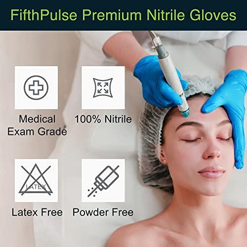 FifthPulse Blue Gloves Disposable Latex Free Small, 50 Count - Medical and Dental Grade Surgical Gloves - Powder Free Nitrile Gloves Small - 3 Mil Thickness