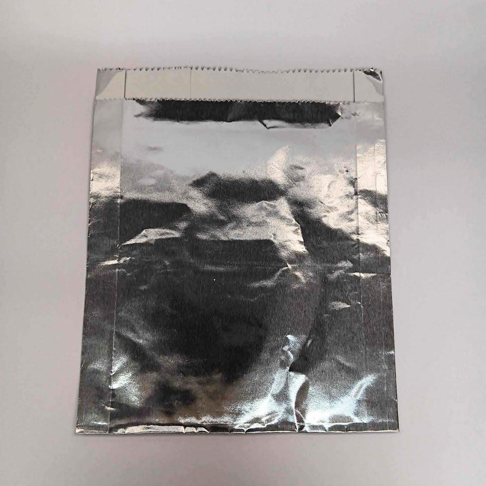 Oasis Supply Large Foil Hamburger/Cheeseburger/Sandwich Bags - Grease Resistant, Keeps them Hot - SILVER - Plain 100 Count