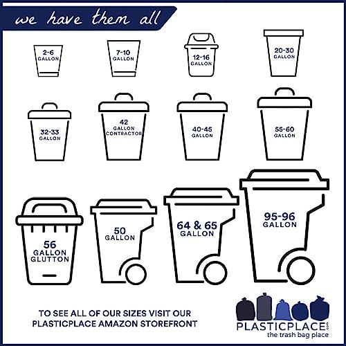 Plasticplace Plasticplace Trash Bags: Heavy-Duty 55-60 Gallon Can Liners (38\"x58\", 1.5 Mil) in Clear - Multiuse Garbage Bags, 50 Count Garbage Bags