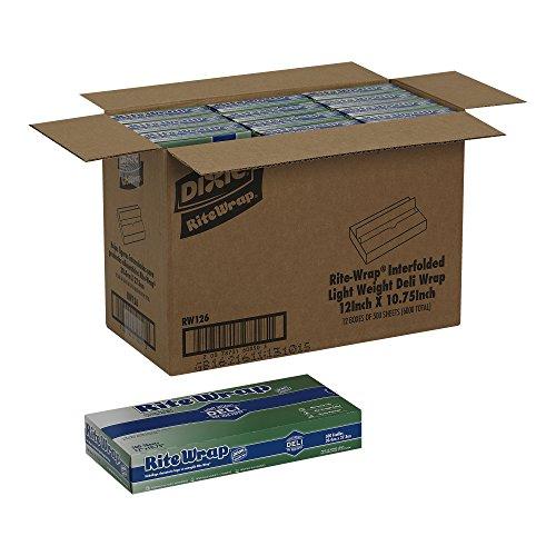 Georgia-Pacific Rite-Wrap, RW126, White, Light-Weight Interfolded Dry Wax Deli Paper 10.75" Width x 12" Length by GP PRO (Georgia-Pacific) (Case of 12 Boxes, 500 Sheets Per Box)