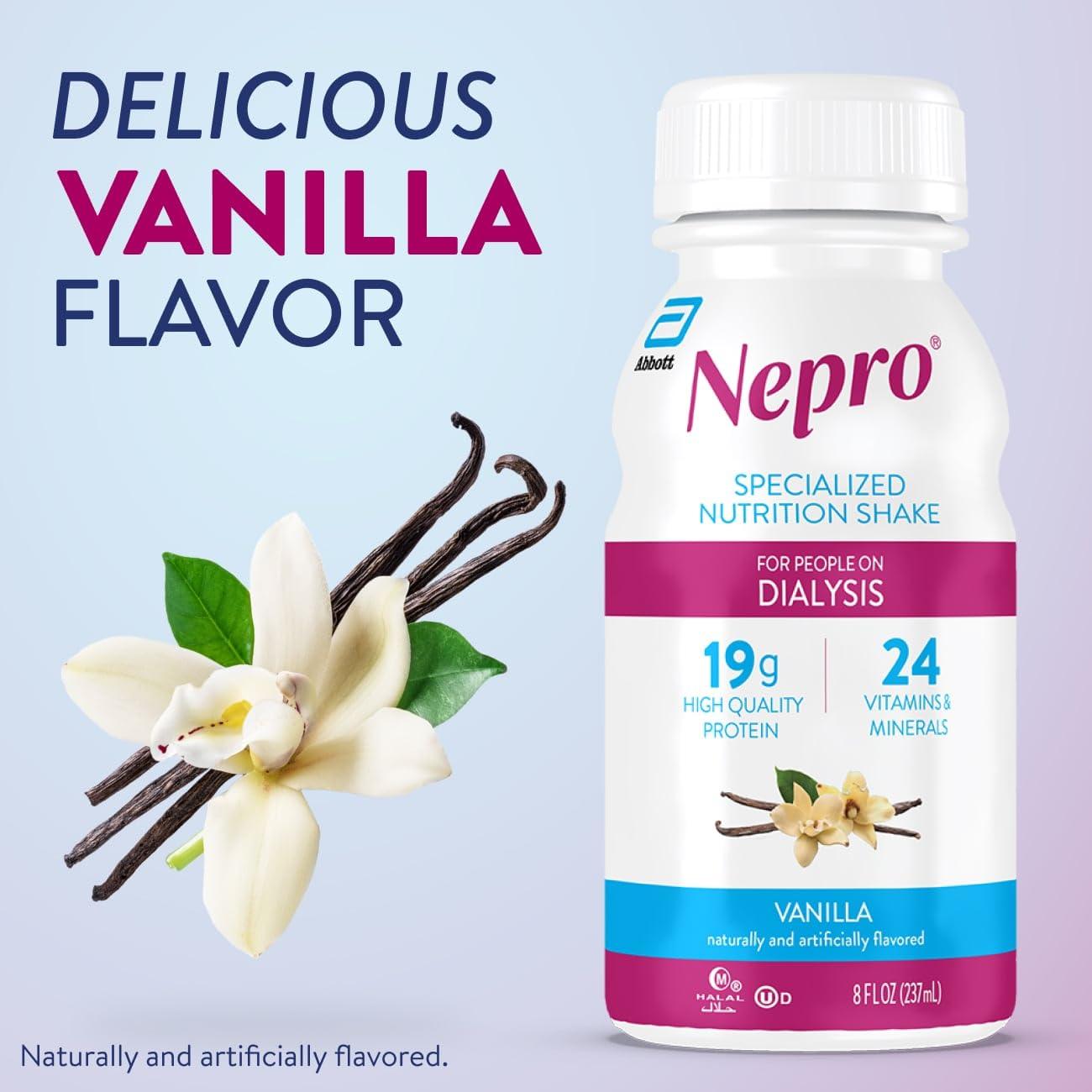 Nepro Nepro Nutrition Shake for People on Dialysis, With 19 Grams of Protein, 420 Calories, Homemade Vanilla, 8 fl oz, Pack of 24