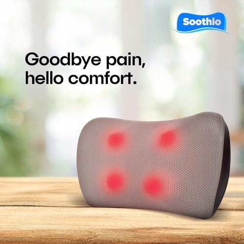 Soothio Back Massager for Pain Relief Deep Tissue, with Heat, New Shiatsu 4D Motion, Strong Motor for Tough Backs, Car Charger, Very Effective for Lower Back Pain Relief, Neck, Shoulder