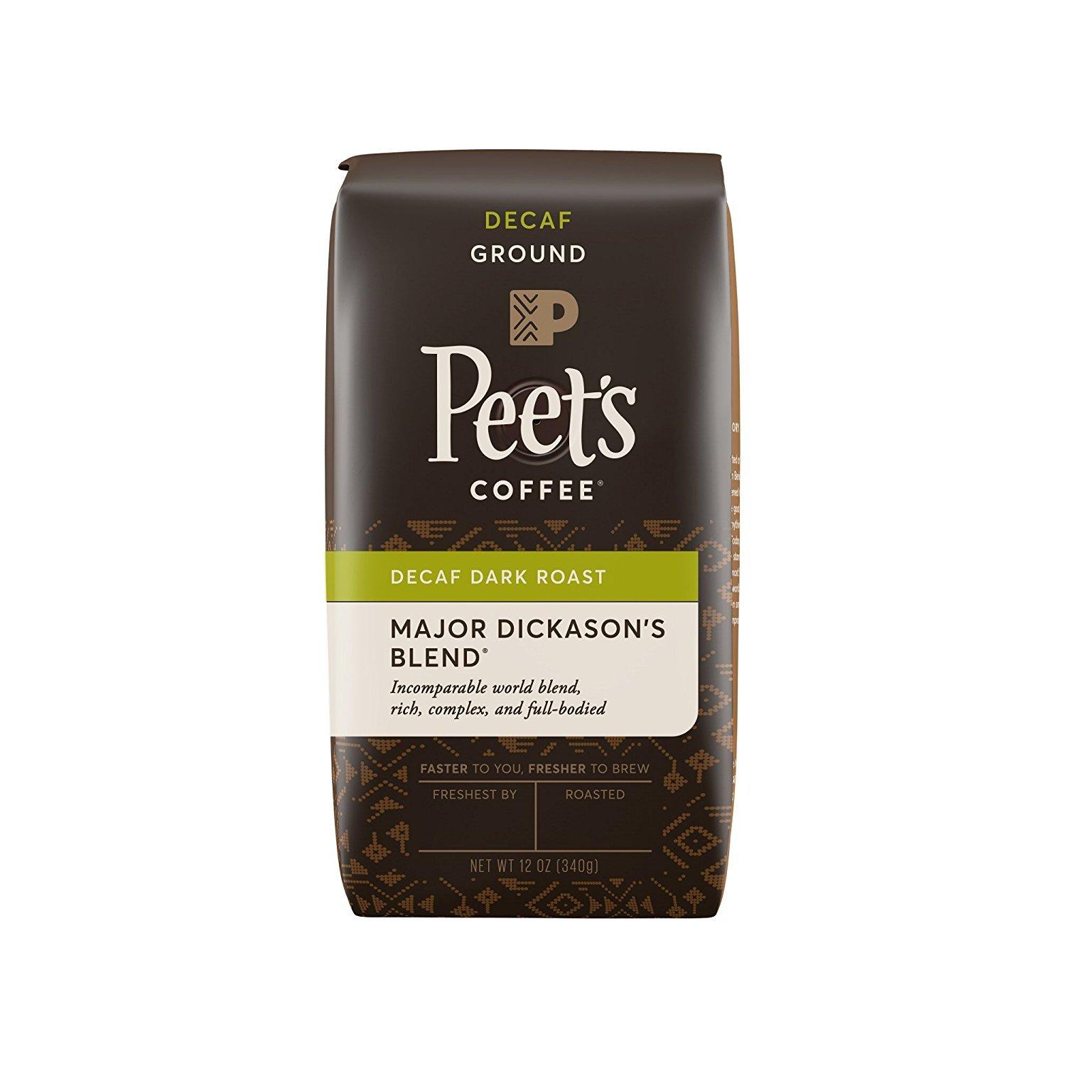 Peet's Coffee Peet's Coffee Decaf Major Dickason's Blend Dark Roast Ground Coffee, 12 oz