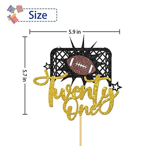RoadSea RoadSea Football Happy 21st Birthday Cake Topper - Girl Boy 21 Years Old Birthday Cake Supplies - Sport Theme 21st Birthday Party Decorations - Twenty-one Sign