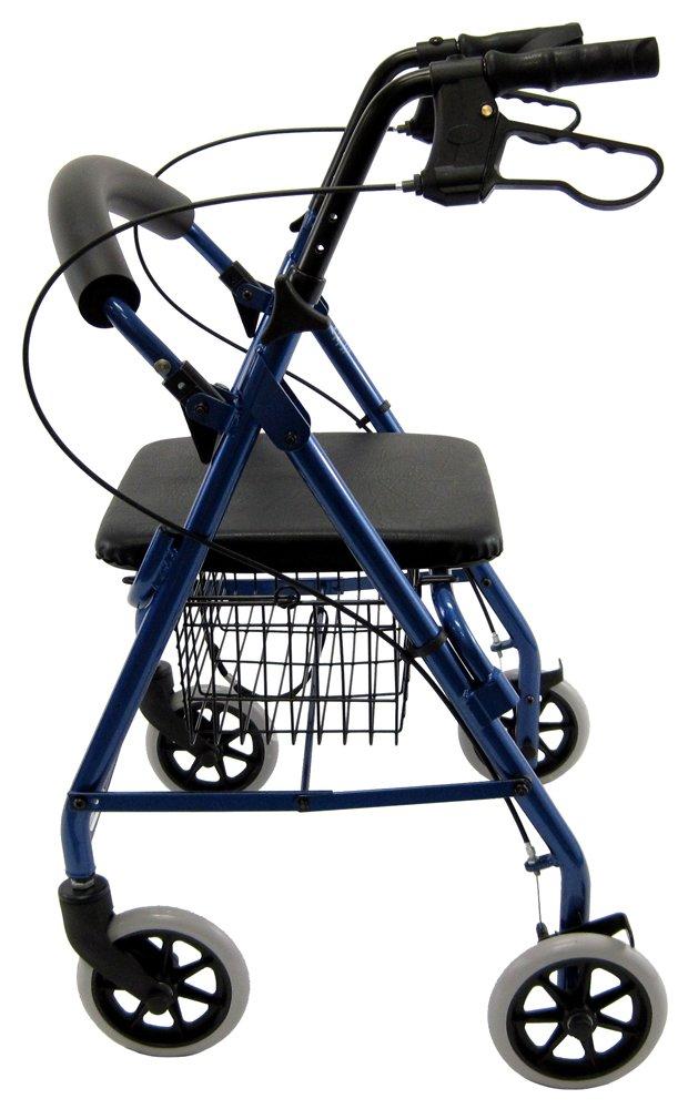 Karman Healthcare Karman Healthcare R-4100-BL Aluminum Rollator with Low Seat, Blue, 6"