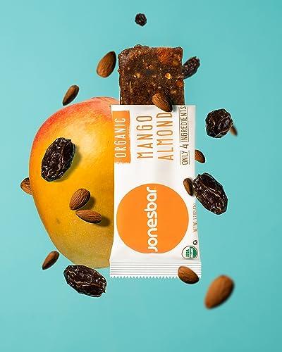 jonesbar JONESBAR (Mango Almond, 12 Count (Pack of 1)) USDA Organic Fruit & Nut Bar, Non-GMO, Kosher, Vegan, Gluten Free, Simple Snack Bar