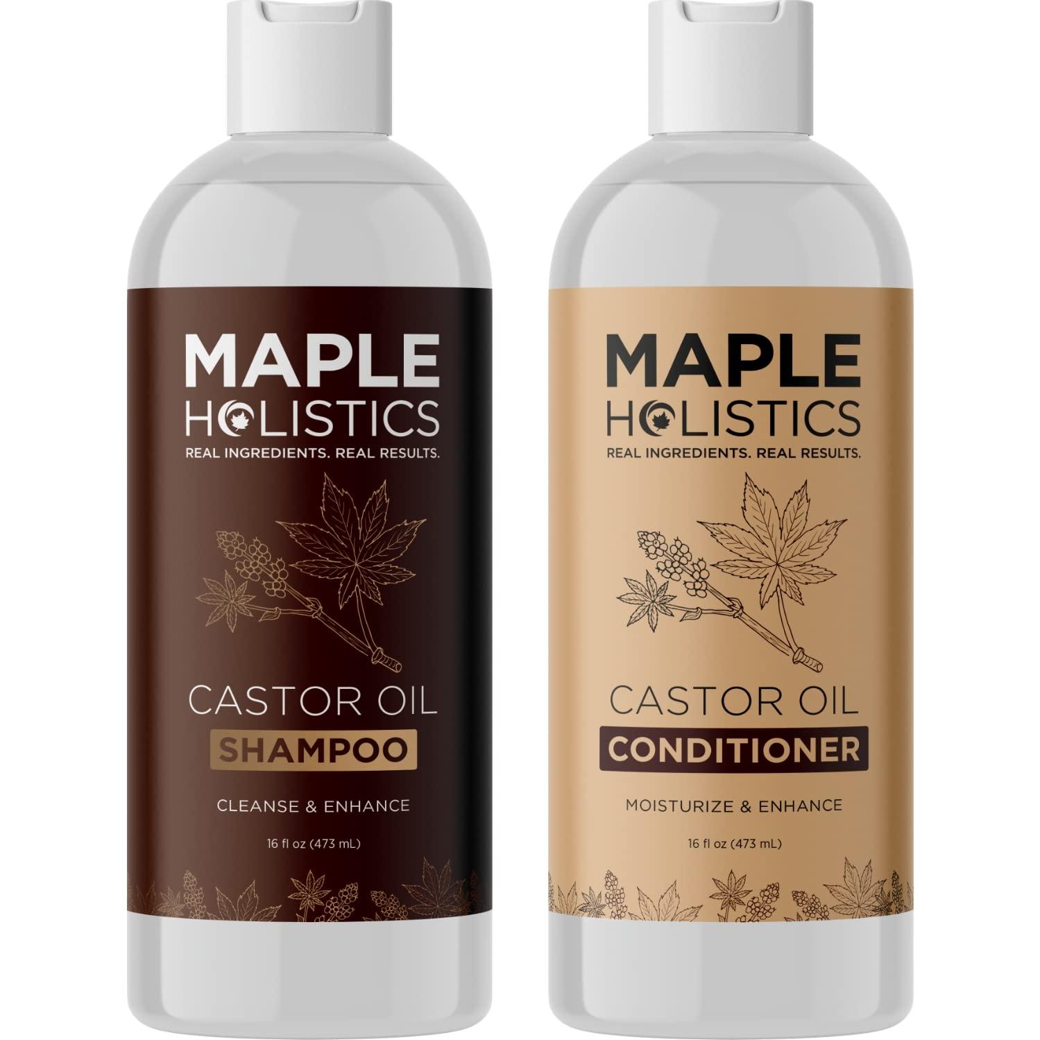 Maple Holistics Volumizing Shampoo and Conditioner Set with Biotin for Hair Growth - For Women and Men