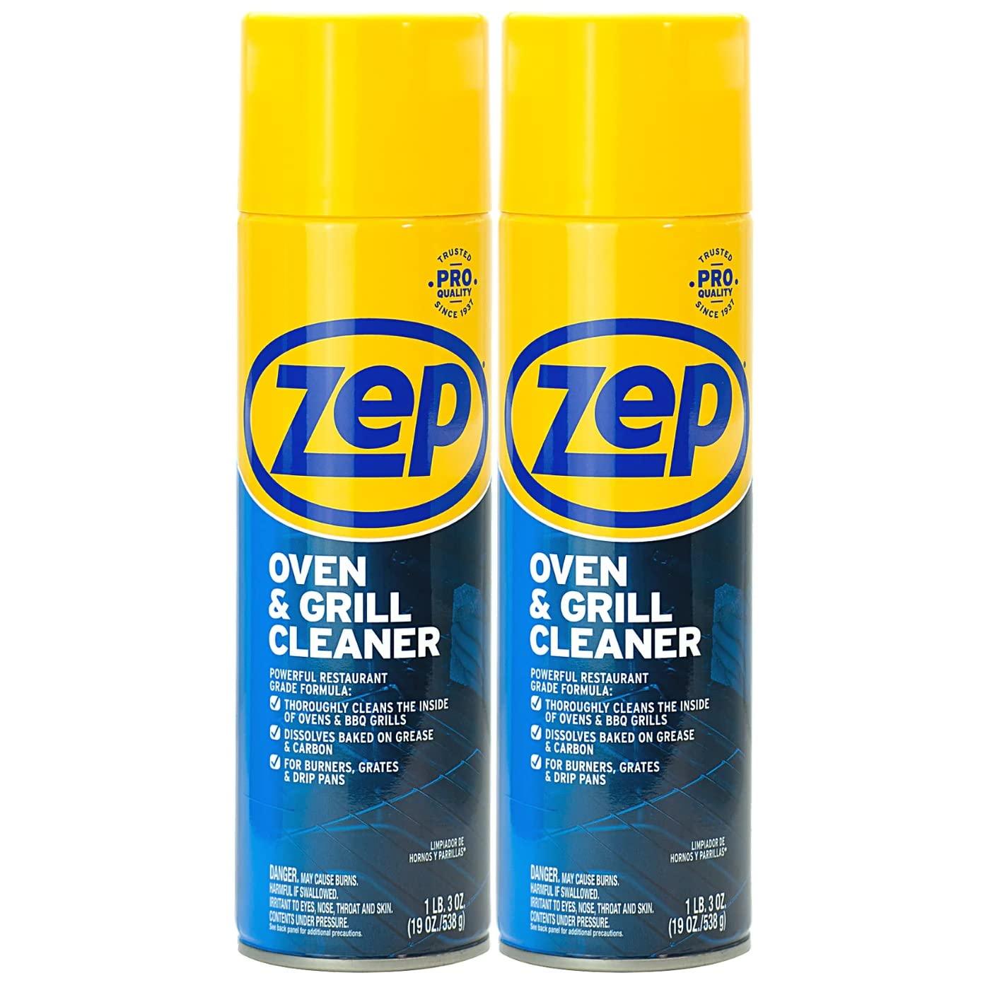 Zep Zep Heavy-Duty Oven and Grill Cleaner - 19 oz (Case of 2) ZUOVGR19 - Dissolves Grease on Contact, on Burners, Grates and Drip Pans