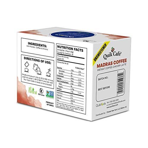 Quik Tea Quik Cafe Unsweetened Madras Coffee - 5.64 Ounce (Pack of 4)