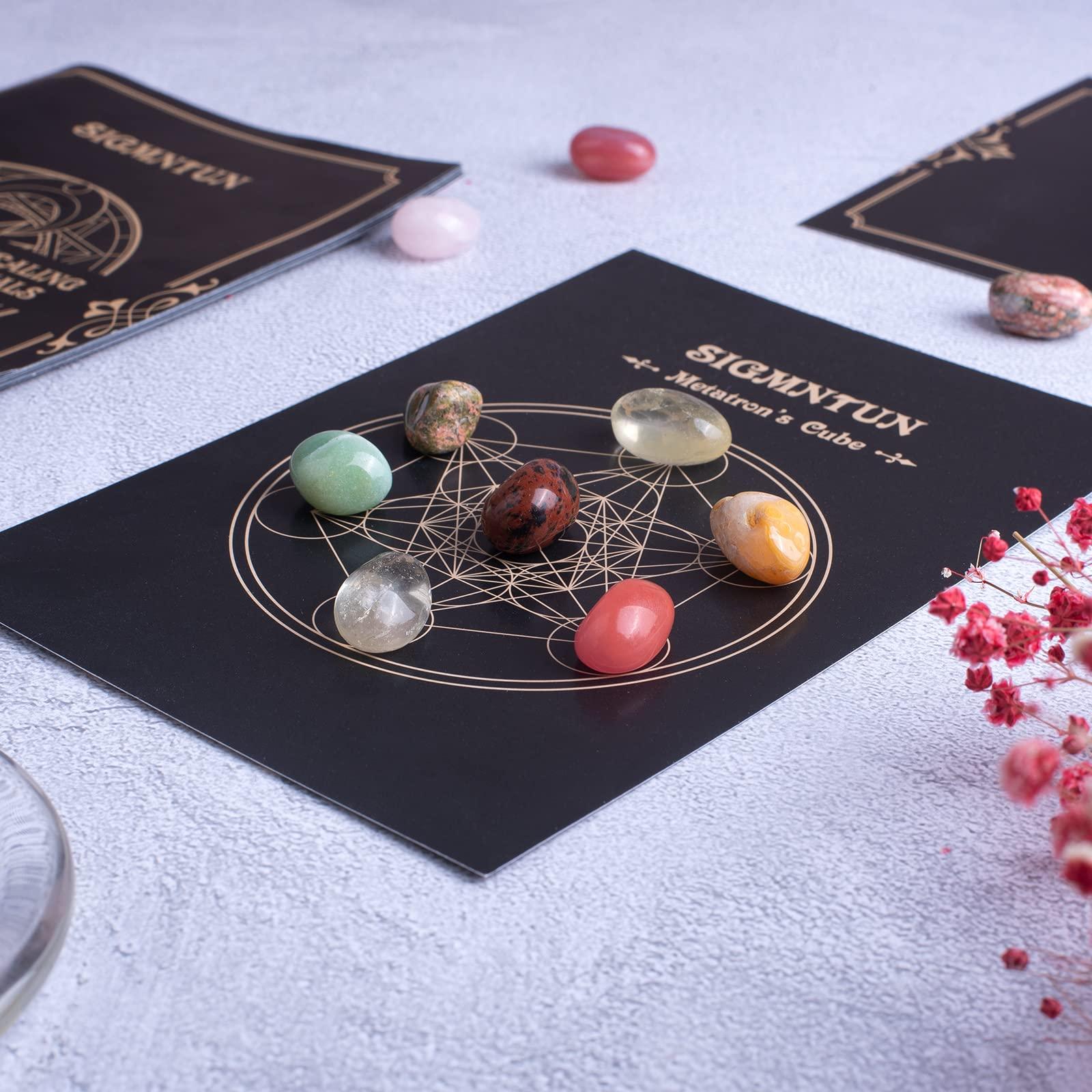 SigMntun SigMntun Polished Healing Crystals Stone Set, 24 Types of 0.6" Handpicked Tumbled Stones for Healing, Reiki, Meditation, Crafting, Home Decor, Ethically Sourced, Mixed-96