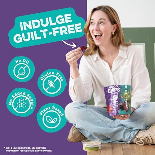 Good Chips by Paramo Snacks Baked Organic Beet Chips by GOOD CHIPS! 100% Natural, Oil Free, Only Two Ingredients: Organic Beets and Sea Salt. 1 oz Bags, Pack of 8