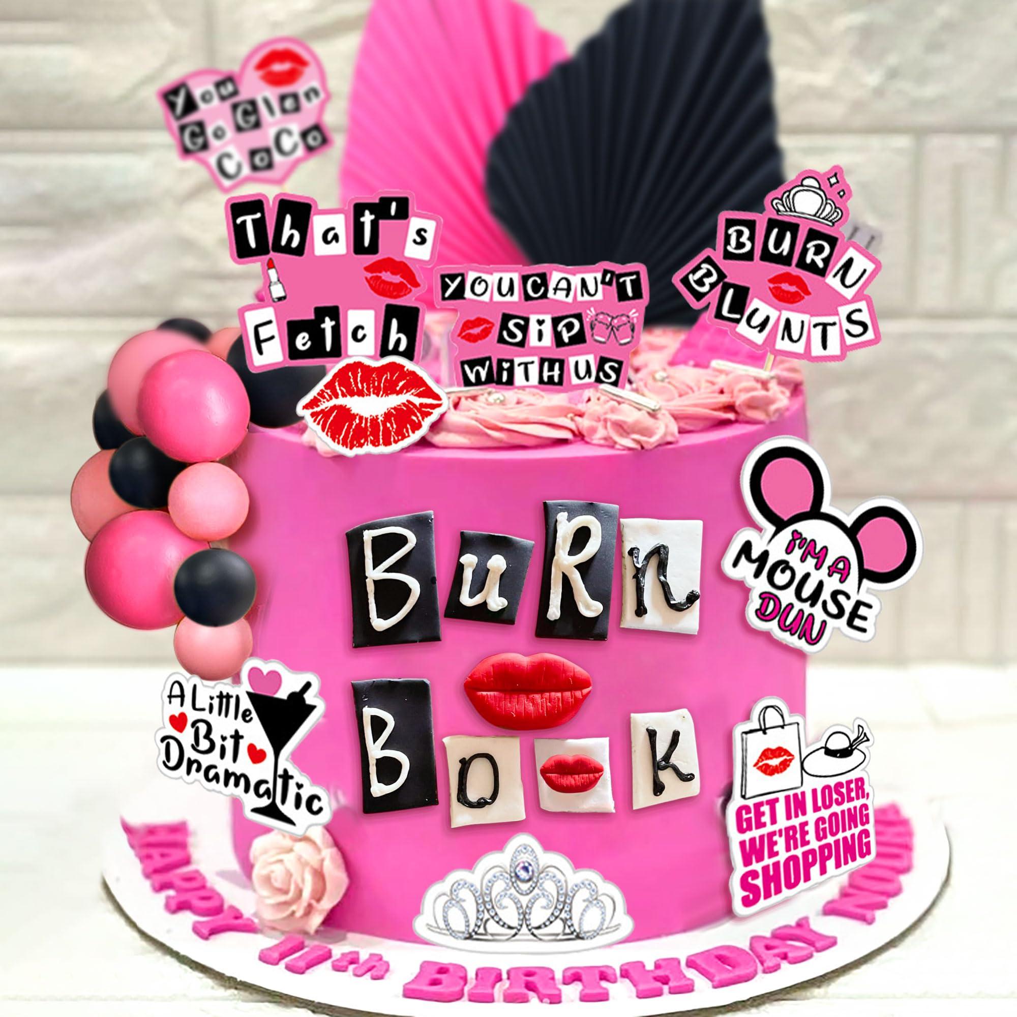 LaVenty LaVenty Mean Girl Cake Topper Mean Girl Birthday Party Decoration Cupcake Toppers for Wedding Bridal Shower Bachelorette Theme Girls Party Cake Decorations Supplies