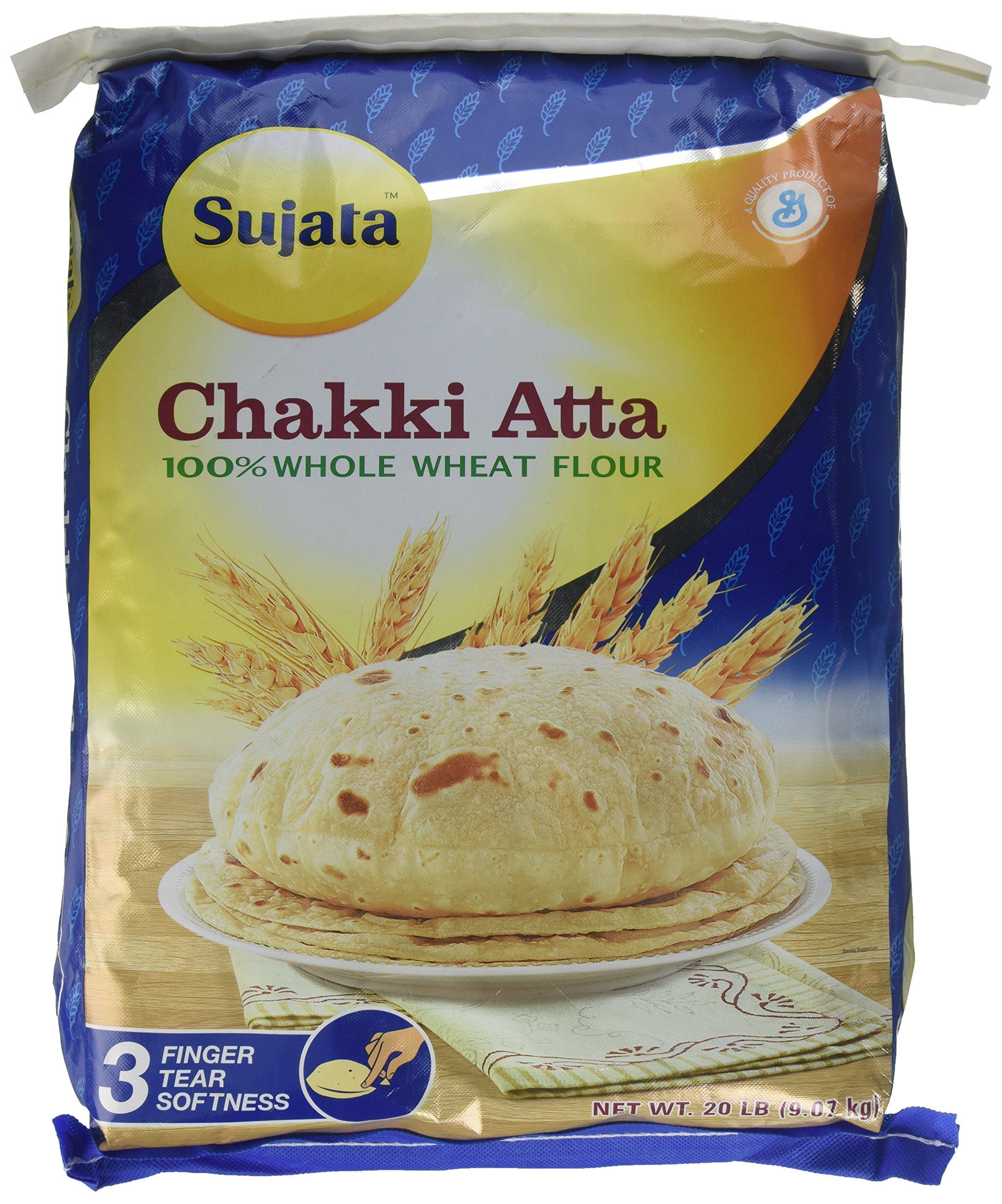 Sujata Sujata Chakki Atta, Whole Wheat Flour, 20-Pound Bag