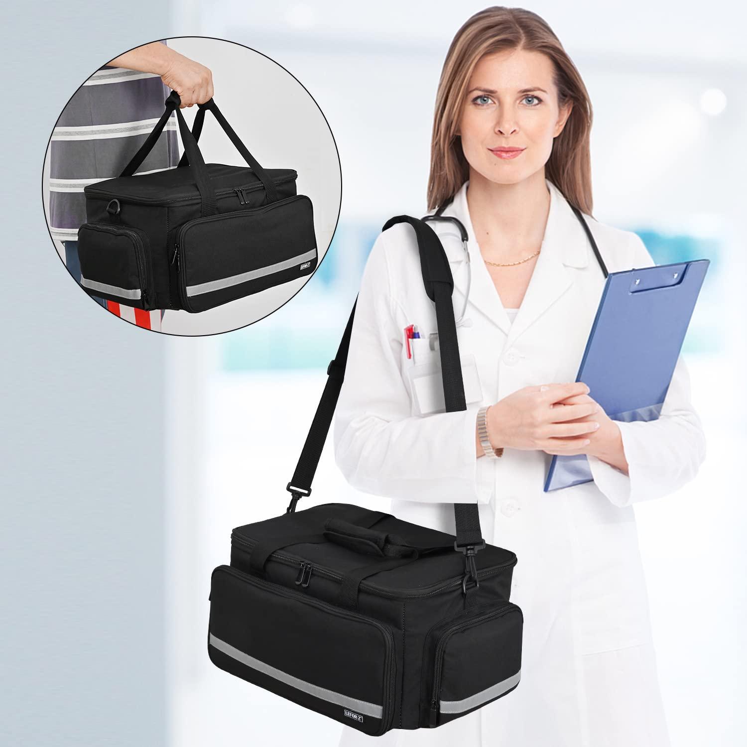 LEFOR·Z LEFOR·Z Home Health Nurse Bag Medical Bag Empty First Aid Storage with Detachable Divider Medical Supplies Bag for Nursing Student,Therapist,Doctors