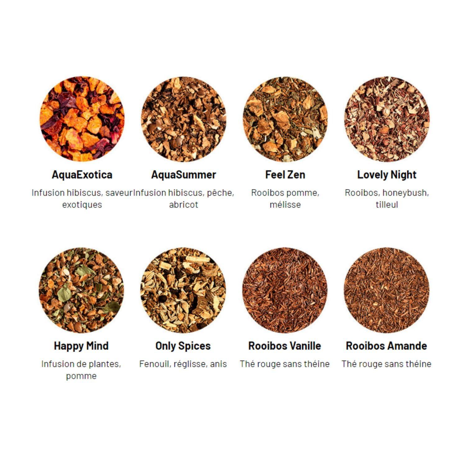 KUSMI TEA Kusmi Tea - Organic Herbal Tea Gift Set - Sampler Assortment Variety Box - Gift Idea for Men and Women - Caffeine-Free Teas - Hibiscus Tea, Chamomile Tea, Rooibos - 9 Recipes - 24 Tea Bags