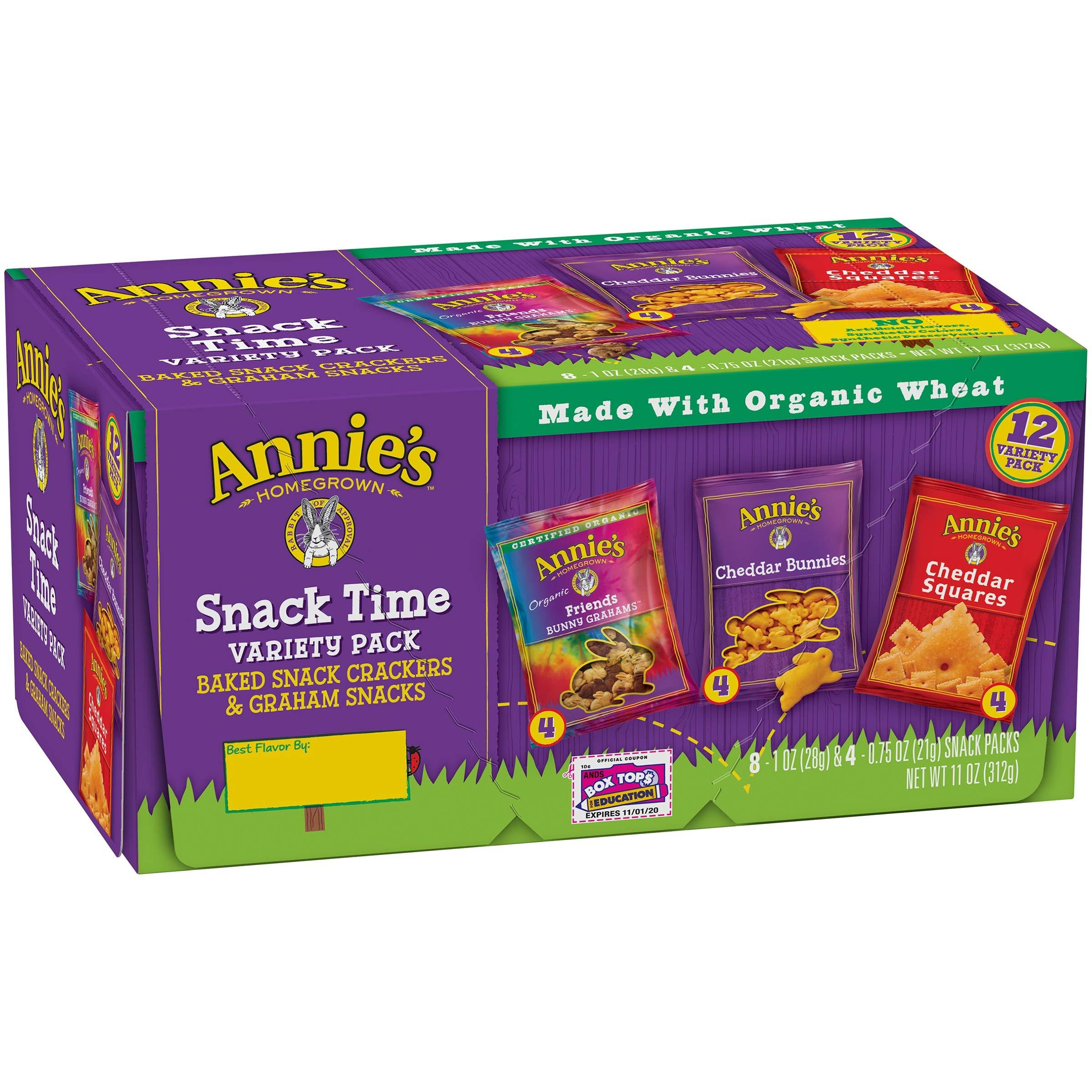 Annie's Homegrown Annie\'s Snack Pack Variety Cheddar Bunnies/Friends Bunny Grahams/Cheddar Squares Crackers 12 ct 11 oz