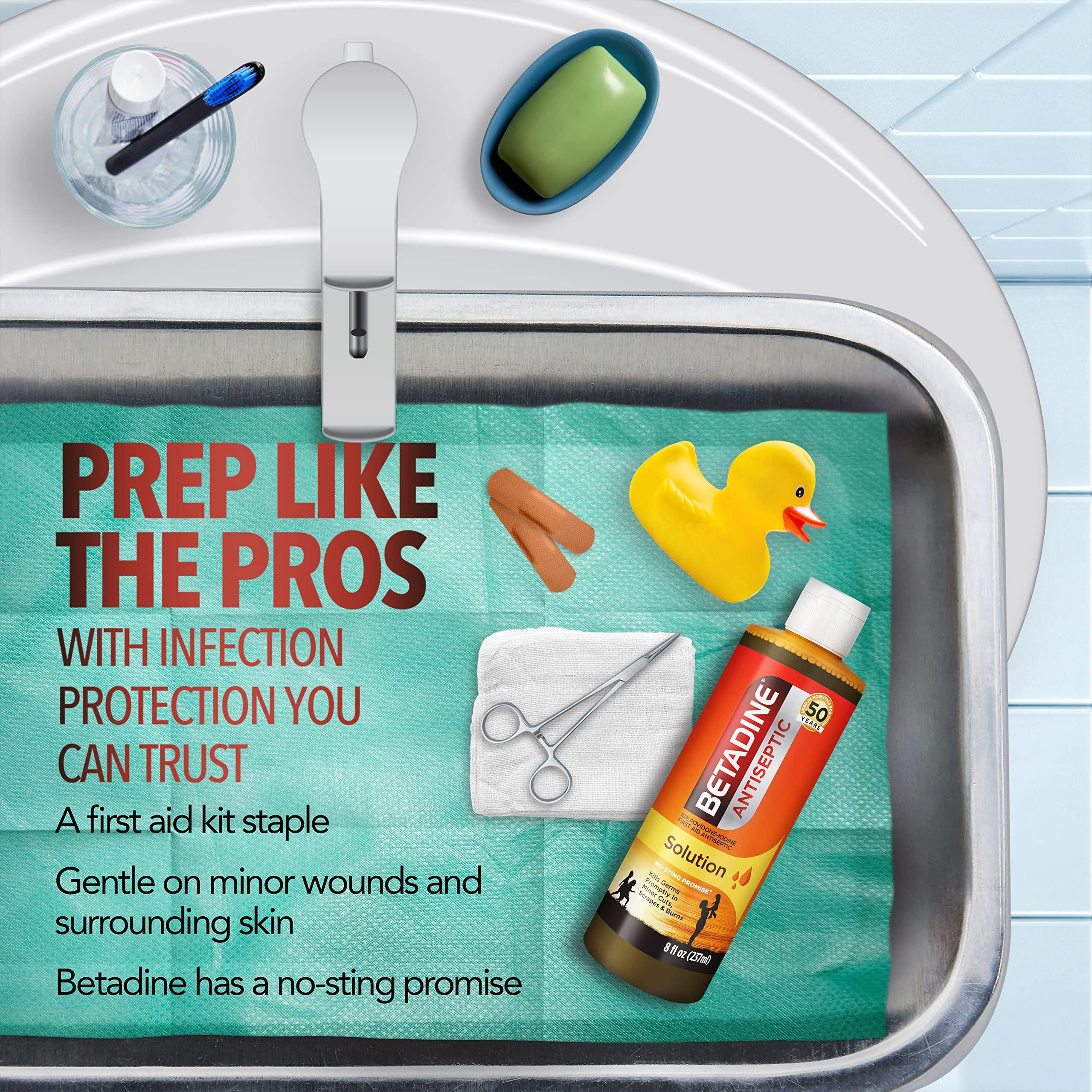 Betadine Betadine Antiseptic 10% First Aid Solution and 0.5% Medicated Gargle for Infection Protection and Sore Throat Relief